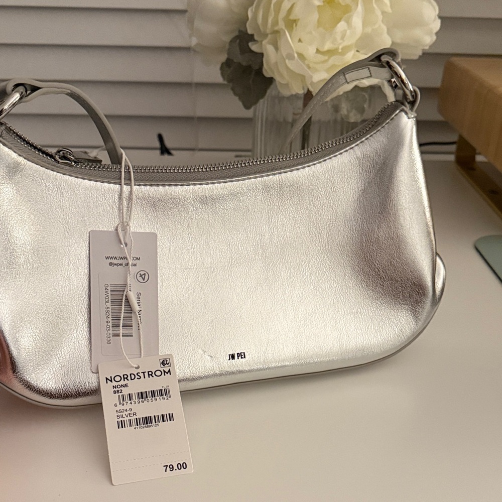 JW PEI Metallic Silver Shoulder Bag